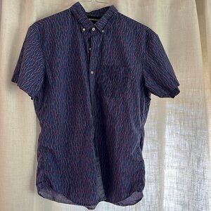 Bonobos slim fit L palm tree short sleeve button down shirt 100% cotton